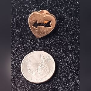 Avon Gold  Heart Brooch with Arrow Cutout - Gold Tone